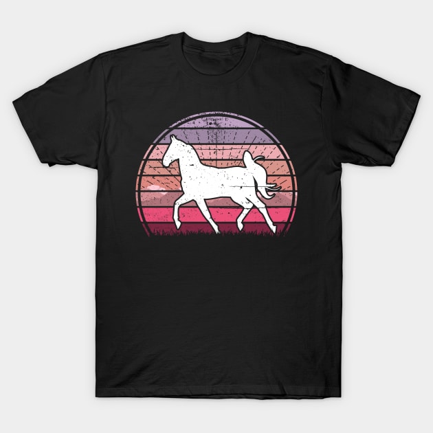 Horse Pink Sunset T-Shirt by Nerd_art